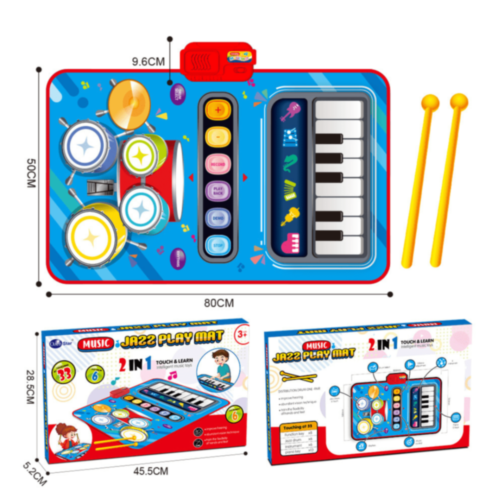 Covoraș Muzical cu Pian și Set de Tobă pentru Copii