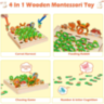 Joc Educativ Montessori din Lemn – Recolta de Morcovi cu Litere și Cifre