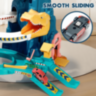 Pistă Dinozaur Interactivă cu 4 Mașinuțe Colorate