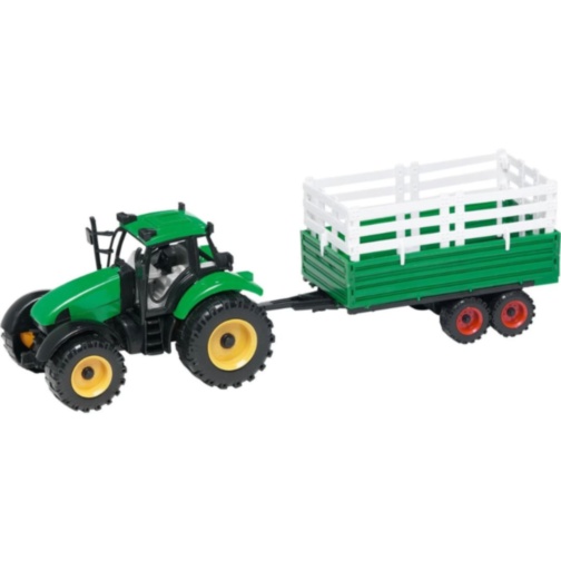 Tractor jucărie pentru copii cu remorcă platformă (culoare aleatorie)