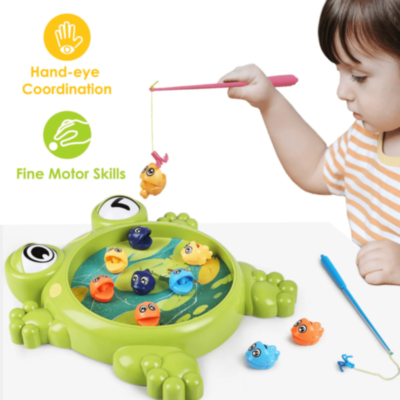 Joc Pescuit Magnetic Broască cu 10 Peștișori | image