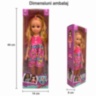Păpușă muzicală de 40 cm, cu rochie colorată