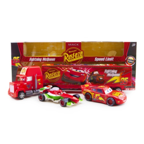 Set 3 Mașinuțe  Cars , Fulger Mcqueen, Francesco Bernoulli și Mack Hauler