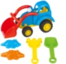 Tractor cu 4 Accesorii de Nisip, 32cm