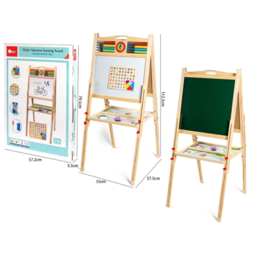 Tablă Multifuncțională din Lemn cu Două Fețe – Educație și Creativitate