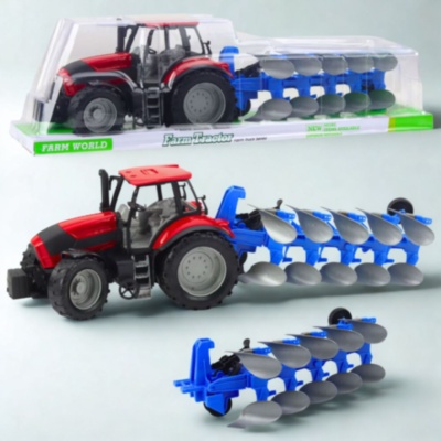 Tractor jucărie pentru copii cu plug agricol multiplu (culoare aleatorie) | image