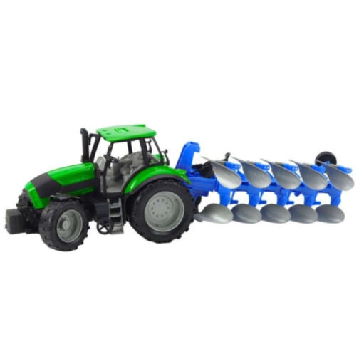 Tractor jucărie pentru copii cu plug agricol multiplu (culoare aleatorie)