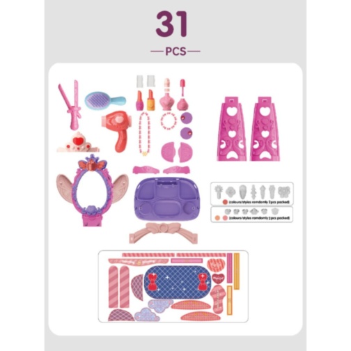 Măsuță de machiaj pentru copii cu lumini și muzică, fără scaun