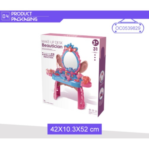 Măsuță de machiaj pentru copii cu lumini și muzică, fără scaun