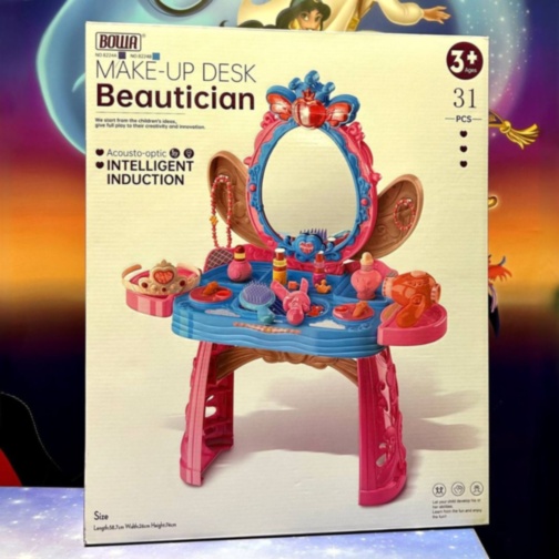 Măsuță de machiaj pentru copii cu lumini și muzică, fără scaun