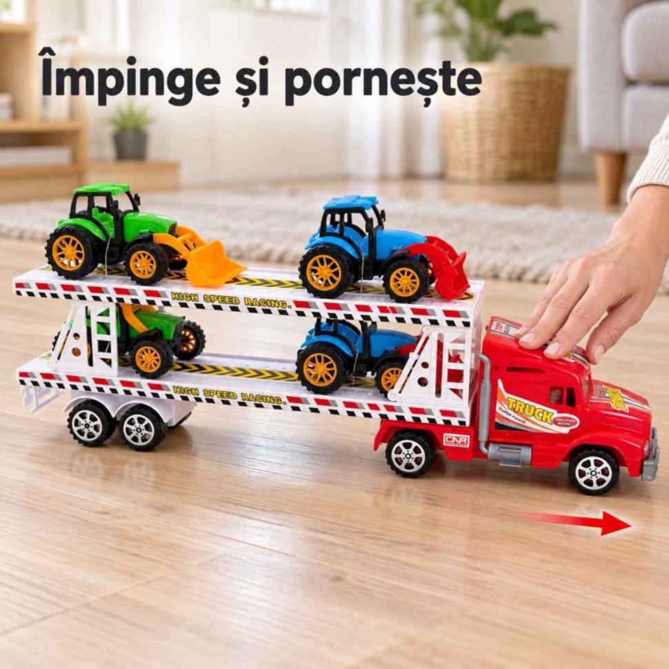 Împingerea camionului transportor pentru pornirea mecanismului cu inerție