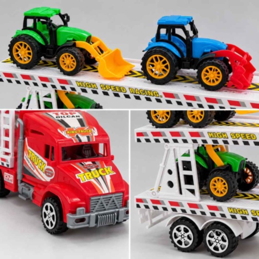 Camion transportor mare cu 4 tractorașe, 45 cm