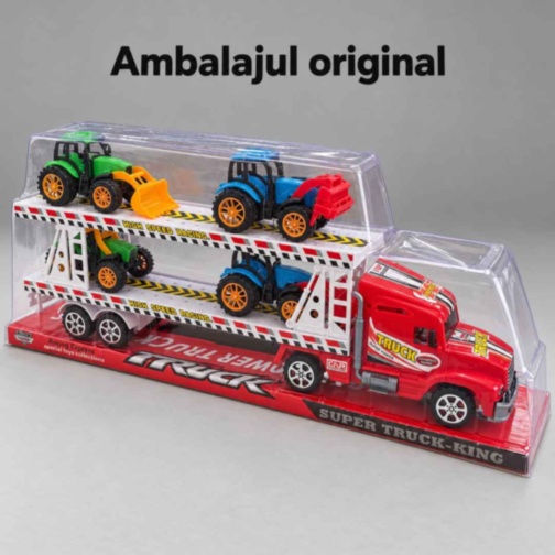 Camion transportor mare cu 4 tractorașe, 45 cm