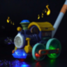 Locomotivă cu Bule și Lumini pentru Copii – Distracție Interactivă (culoare aleatorie) 