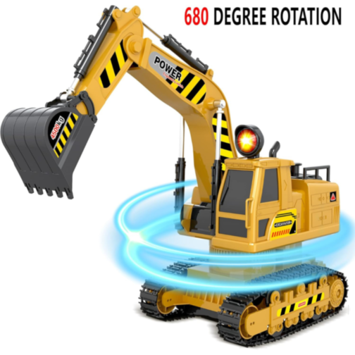 Excavator cu Telecomandă și Efecte de Fum și Lumină, Scara 1:14