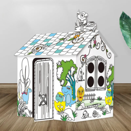 Căsuță interactivă de colorat pentru copii - 79x63x109 cm