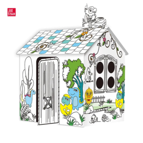 Căsuță interactivă de colorat pentru copii - 79x63x109 cm