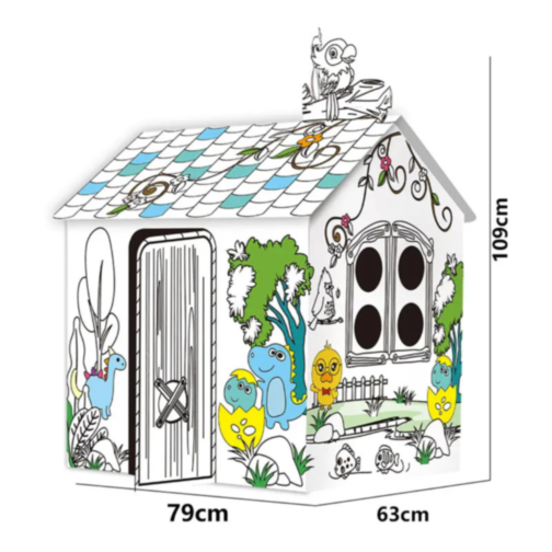 Căsuță interactivă de colorat pentru copii - 79x63x109 cm