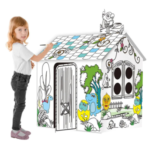 Căsuță interactivă de colorat pentru copii - 79x63x109 cm