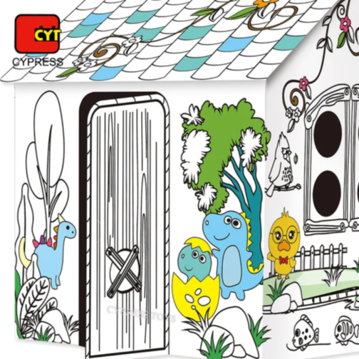Căsuță interactivă de colorat pentru copii - 79x63x109 cm