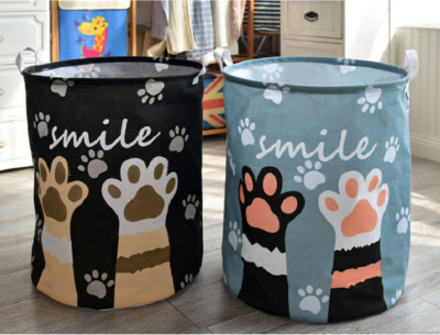 Coș de depozitare cu imprimeu lăbuțe - Smile | image