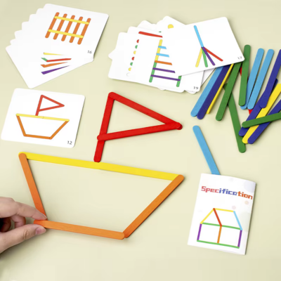 Set Montessori – Bețișoare Colorate pentru Construirea Formelor și Dezvoltarea Gândirii | image