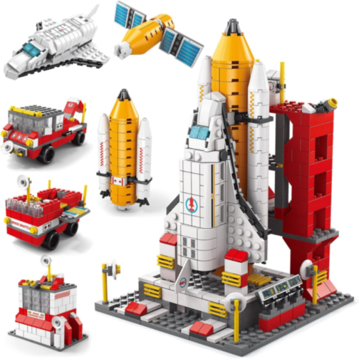 Set de Construcție 6 în 1 Navetă Spațială și Rachetă – 1000+ Piese