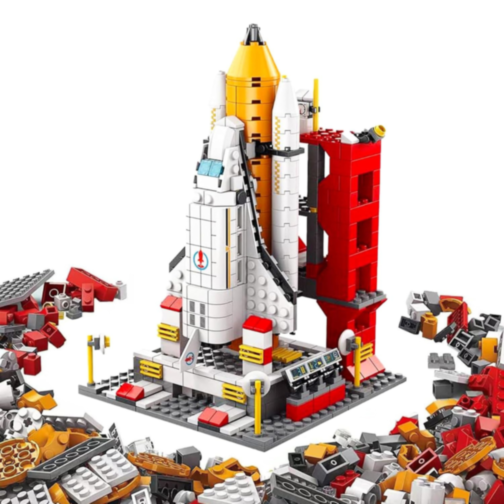 Set de Construcție 6 în 1 Navetă Spațială și Rachetă – 1000+ Piese