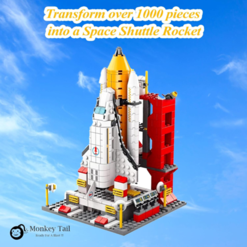 Set de Construcție 6 în 1 Navetă Spațială și Rachetă – 1000+ Piese