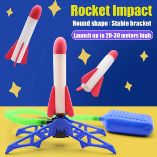 Lansator de Rachete din Spumă cu Pedală – Distracție în Aer Liber pentru Copii 