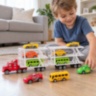 Camion transportor de jucărie cu 9 vehicule incluse