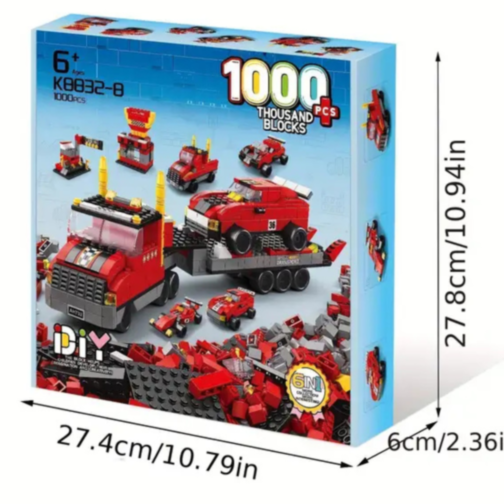 Set de Construcție Echipa de Curse 6 în 1 – 1000 Piese