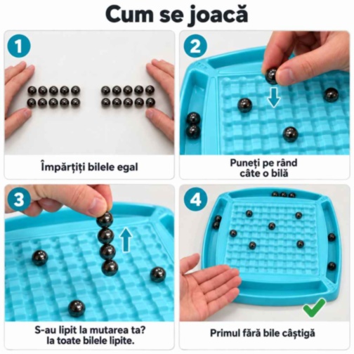 Joc de strategie cu 20 de bile magnetice