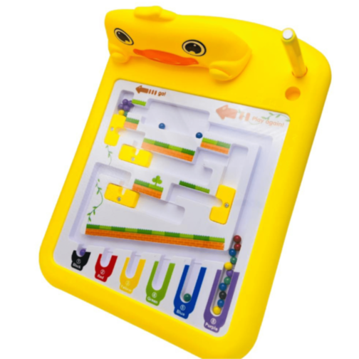 Labirint Magnetic Rață Galbenă cu Bile Colorate