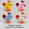 Cocoșel cu cheiță și înveliș pufos, fără baterii (24 display)