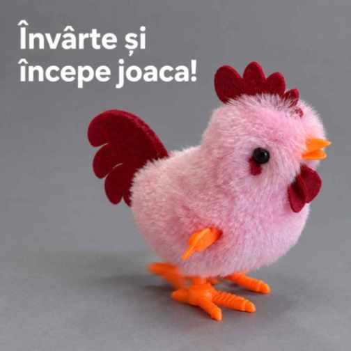 Cocoșel cu cheiță și înveliș pufos, fără baterii (24 display)