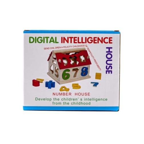 Căsuța de Lemn cu Stivuitor de Cifre și Forme Geometrice