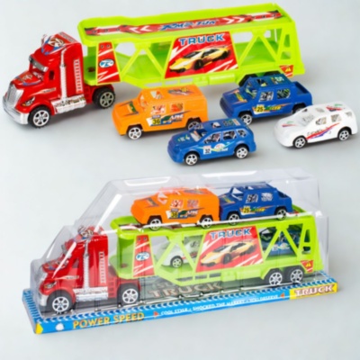 Camion Transport Auto cu 4 Mașinuțe de Curse (culori aleatorii) | image