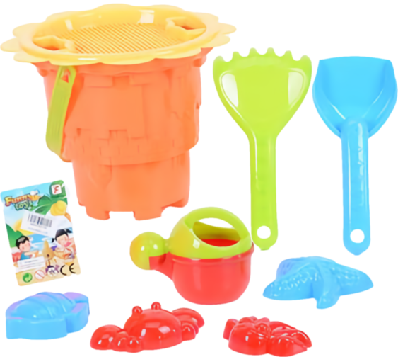 Găletușă cu 8 Accesorii de Nisip, 24cm