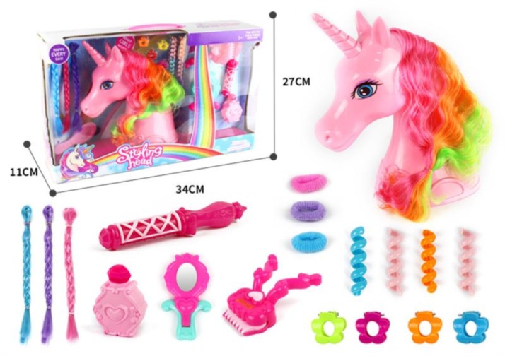 Cap de Unicorn Dreamtopia cu Accesorii care poate fi Pieptănat