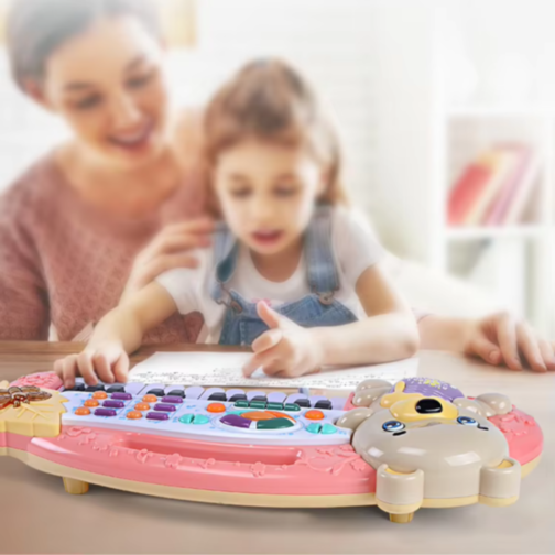 Pian Educațional cu Ursuleț și Funcție de Înregistrare pentru Copii