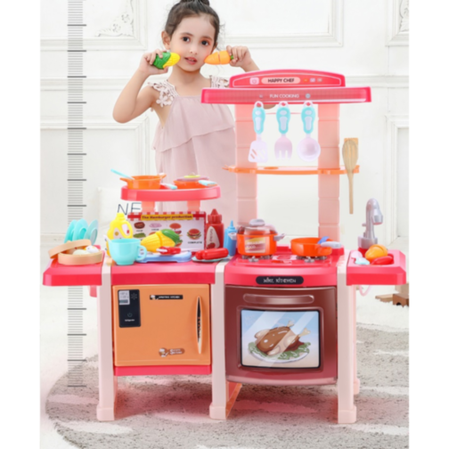 Bucătărie Interactivă pentru Copii cu Efecte Realiste și Set de 45 de Piese