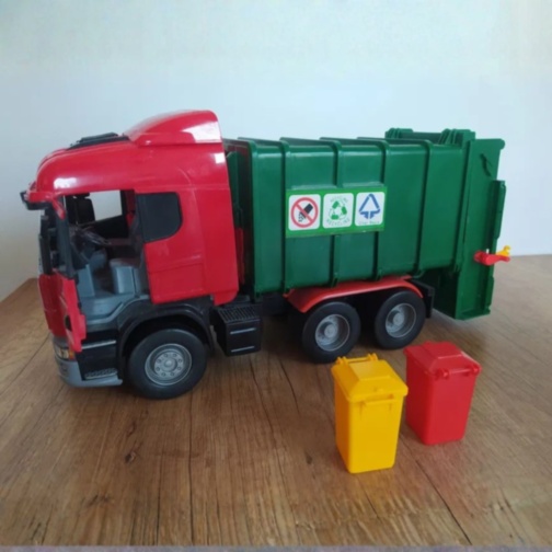 Camion gunoi jucărie pentru copii cu pubele