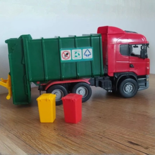 Camion gunoi jucărie pentru copii cu pubele