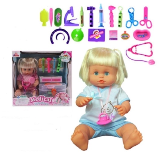 Păpușa  la Oliță  Interactivă, cu 4 Sunete Realiste și cu Trusa Doctorului