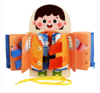 Tablă Senzorială în Straturi ”Îmbracă Băiatul”, joc Montessori