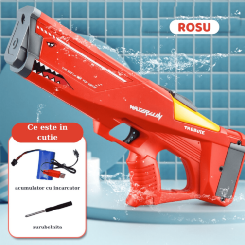 Pistol Electric cu Apă Reîncărcabil – Jet Puternic până la 12m, 550ml (culoare aleatorie) 