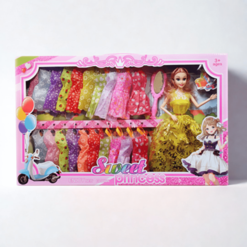 Păpușă Sweet Princess Set Rochii Fashion Colorate
