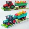 Tractor jucărie pentru copii cu remorcă și animale (culoare aleatorie)