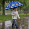 Umbrelă pentru copii cu husă telescopică și fluier